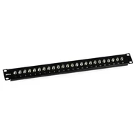 Akcesoria do szaf serwerowych - Patch panel 19" 1U 24 porty typu F, czarny - miniaturka - grafika 1