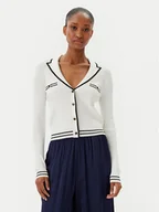 Swetry damskie - Fracomina Kardigan FR25ST8013K52401 Écru Slim Fit - miniaturka - grafika 1