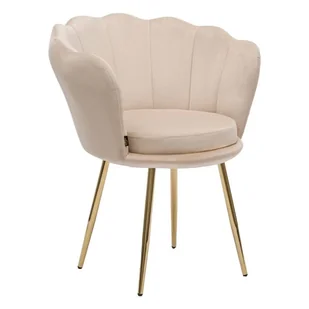 Krzesło SHELL DC-6099 beżowy #5 welur złota noga - Krzesła - miniaturka - grafika 1