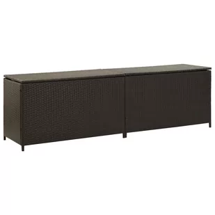 vidaXL Skrzynia ogrodowa z polirattanu, 200 x 50 x 60 cm, brązowa vidaXL - Pozostałe meble ogrodowe - miniaturka - grafika 1