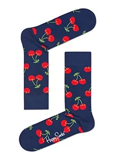Skarpetki męskie - Happy Socks Cherry Sock, kolorowe i zabawne, skarpetki dla kobiet i mężczyzn, Niebieski-Zielony-Czerwony (36-40) - grafika 1
