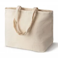 Torby i wózki na zakupy - ﻿TORBA ZAKUPOWA 51x15x38 cm ECRU DETROIT Bawełniana Duża 220g z DNEM EKO - miniaturka - grafika 1