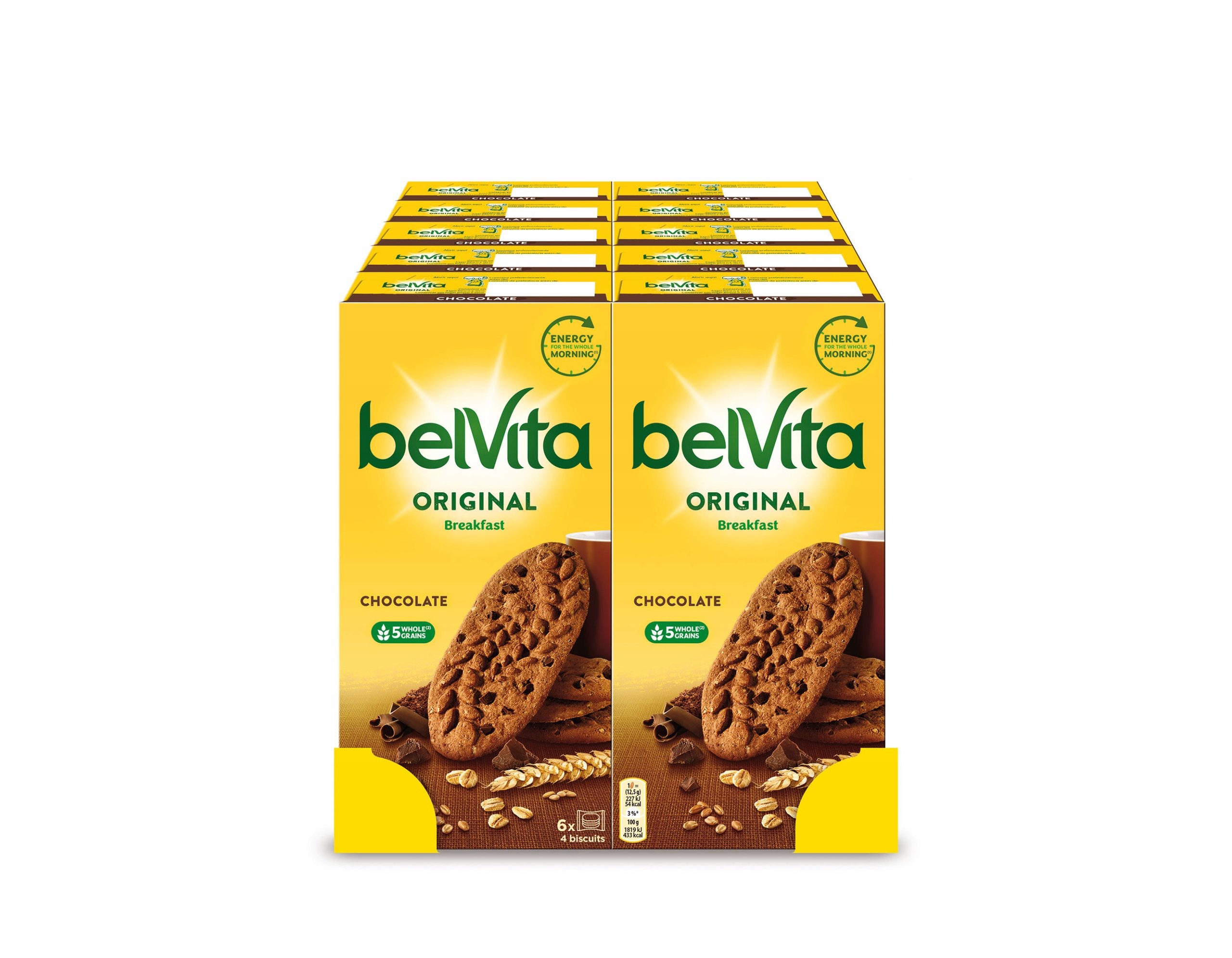 Zestaw ciastka kruche zbożowe BelVita kakaowe 300g x 10 na śniadanie