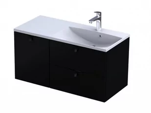Oristo Szafka wisząca SIENA 100 cm z umywalką AMELIA, PRAWA CZARNY MAT OR45-SD2S-60-8 + OR45-SN1S-40-8 + UME-AM-100-92-P - Szafki łazienkowe - miniaturka - grafika 1