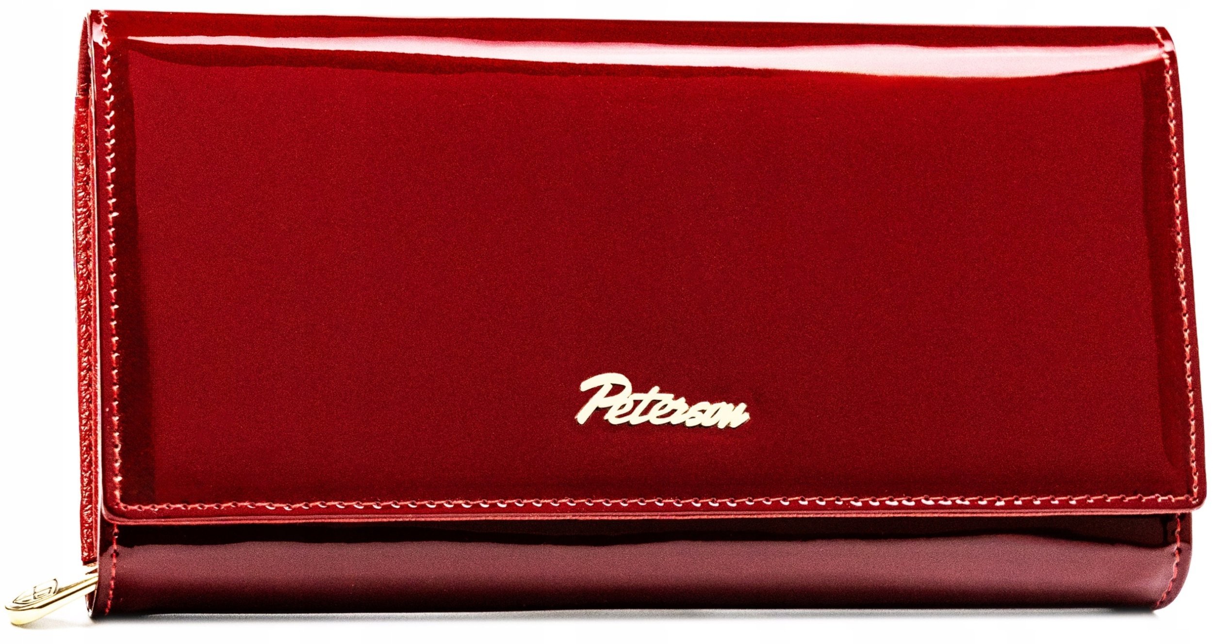 Peterson Duży czerwony portfel damski na zatrzask RFID BC-42100