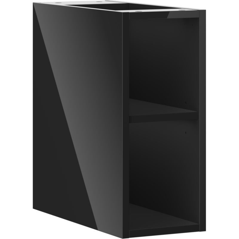 Mexen Box-A szafka otwarta z półką 20 cm, czarna połysk - 91AX2-0200-470-0-70