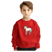 Bluzy dla dziewczynek - BLUZA DZIECIĘCA KOŃ SERCA 110-116 DLA CHŁOPCA DZIEWCZYNKI - miniaturka - grafika 1