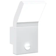 Lampy ogrodowe - vidaXL Zewnętrzny kinkiet LED z czujnikiem, biały, odlewane aluminium - miniaturka - grafika 1