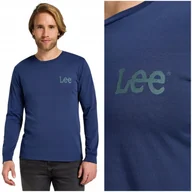 Koszulki męskie - Lee LS WOBBLY LOGO TEE longsleeve bawełniana koszulka długi rękaw logo L - miniaturka - grafika 1