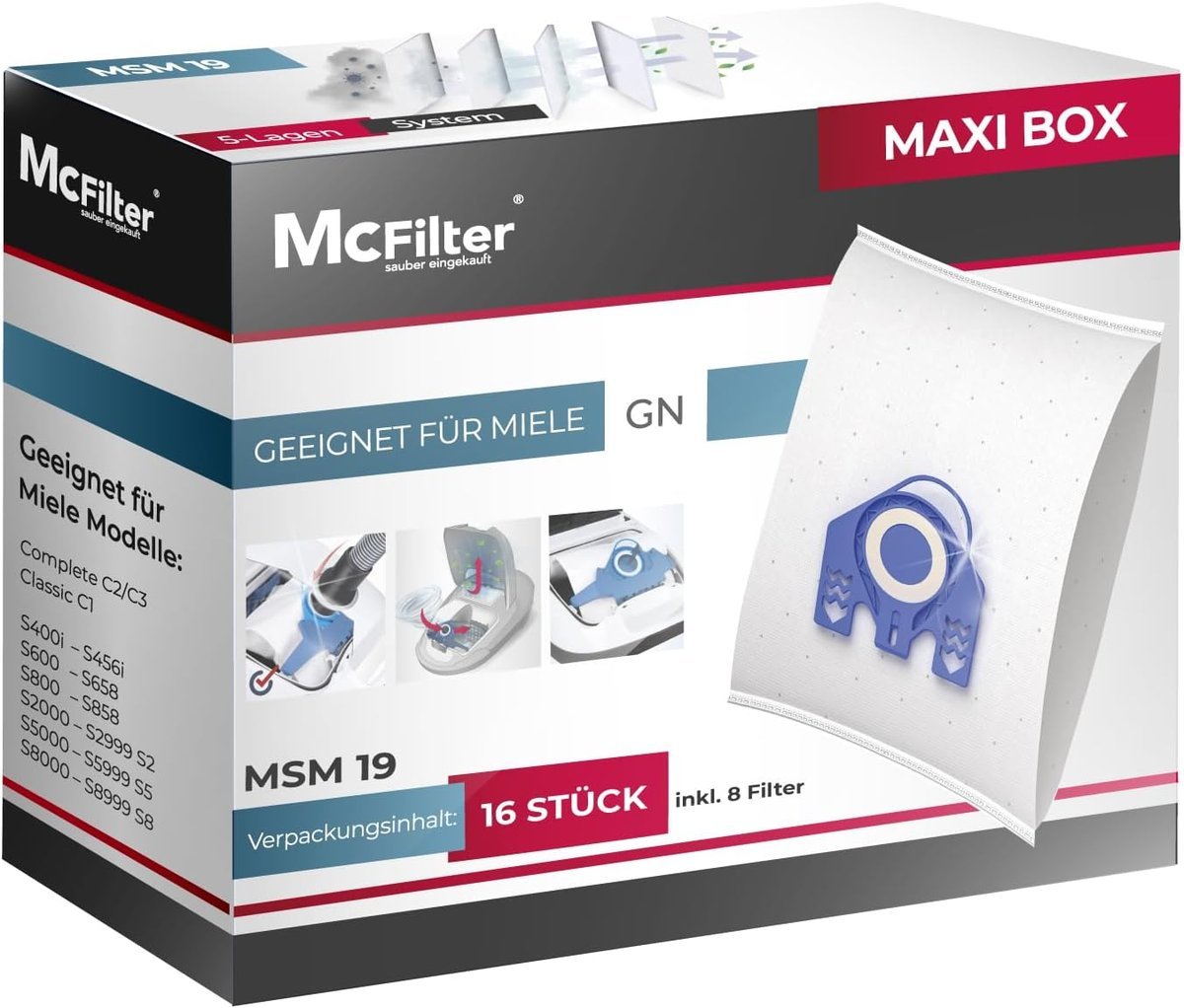 J17 Worki do odkurzacza McFilter 16 do odkurzaczy Miele Maxi box