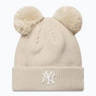 Czapki damskie - Czapka zimowa damska New Era Double Pom Beanie New York Yankees stone WYSYŁKA W 24H 30 DNI NA ZWROT - miniaturka - grafika 1