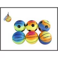 Piłki dla dzieci - Piłeczka nożna / koszykowa miękka 10cm 6-kolorów w siatce Hipo - miniaturka - grafika 1