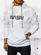 Bluzy męskie - Bluza męska z kapturem i nadrukiem biała Dstreet BX5570-XXL - miniaturka - grafika 1
