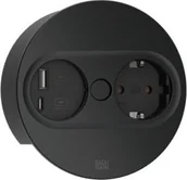 Gniazdka elektryczne - Bachmann BACHMANN TWIST 2 1xCEE7/3 1xUSB A/C 22W 2,0m AEH RAL9005 30GE rond - miniaturka - grafika 1