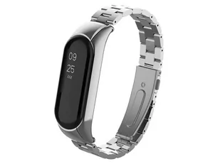 Bransoleta Alogy Stainless Steel do Xiaomi Mi Band 5 Srebrna + 5x Folia Alogy - Akcesoria do smartwatchy - miniaturka - grafika 1