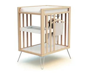 JURABABY - Przewijak z 2 drewnianymi półkami TYLKO Stal - Przewijaki - miniaturka - grafika 1