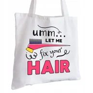 Torby i wózki na zakupy - Torba Bawełniana biała dla Fryzjerki Na Prezent ekologiczna Trwały Nadruk - miniaturka - grafika 1