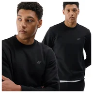 Bluzy męskie - Bluza dresowa bez kaptura męska 4F 4FWMM00TSWSM1767-20S Czarny Roz. 3XL - miniaturka - grafika 1