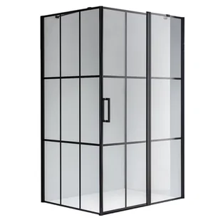 Czarna prostokątna kabina prysznicowa 110x90 drzwi uchylne BS03B - Kabiny prysznicowe - miniaturka - grafika 1