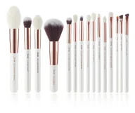 Pędzle do makijażu - Jessup 15 sztuk Pearl Biały/różowo-złoty Professional Make-Up-zestaw pędzli do makijażu pędzel zestaw narzędzi Foundation puder Definer Shader Liner t222 PW25-222 - miniaturka - grafika 1