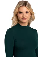 Bluzki damskie - Bluzka damska z półgolfem RESTA butelkowa zieleń  L - miniaturka - grafika 1