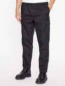 Spodnie męskie - Jack & Jones Spodnie materiałowe 12237534 Czarny Wide Leg - miniaturka - grafika 1