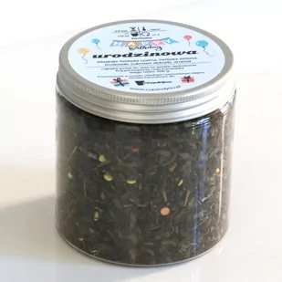 Herbata urodzinowa CUP&YOU, mieszanka herbaty czarnej i zielonej + konfetti, smak truskawkowy, 200 g - Herbata - miniaturka - grafika 1