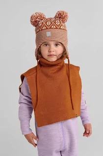 Czapki dla dzieci - Reima czapka wełniana dziecięca Kuuru kolor brązowy wełniana - grafika 1