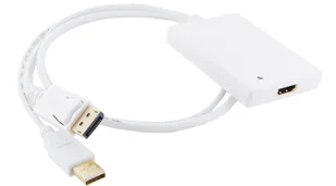 Adapter Displayport [m]+usb [m]-hdmi [F],0.5M,BIAŁ - Adaptery i przejściówki - miniaturka - grafika 5