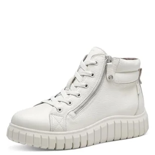Tamaris Damskie buty sznurowane Comfort z podszewką Duo-Tex i Extra Grip, modne kozaki, białe (Offwhite), rozmiar 38 EU, białawy, 38 EU - Kozaki damskie - miniaturka - grafika 1