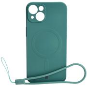 Etui i futerały do telefonów - Etui Bizon Case Silicone MagSafe do iPhone 13, ciemnozielone - miniaturka - grafika 1