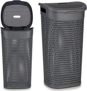 Kosz na pranie Bigbuy Home Kosz na pranie Antracyt Plastikowy 60L 44 x 57 x 34,5 cm - Kosze na bieliznę - miniaturka - grafika 1
