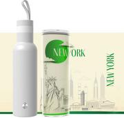Butelki termiczne - ZESTAW butelka termiczna EASY stalowa + kubek termiczny SELF Nowy Jork - miniaturka - grafika 1