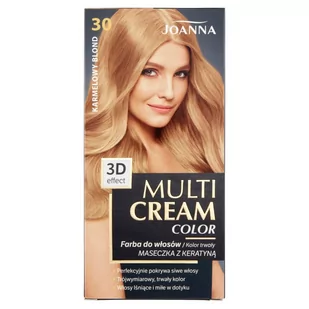 Joanna Multi Cream Color 30ml Karmelowy blond - Farby do włosów i szampony koloryzujące - miniaturka - grafika 1