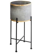 Donice - Doniczka na nóżkach FEUILLE Metal 26 cm Szary - miniaturka - grafika 1