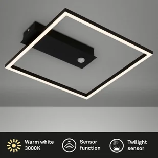 Briloner Lampa sufitowa LED Nici kwadratowa czarna czujnik - Lampy sufitowe - miniaturka - grafika 4