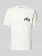 Koszulki męskie - T-shirt o kroju regular fit z czystej bawełny z nadrukiem z logo - miniaturka - grafika 1