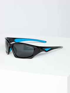 Okulary przeciwsłoneczne - Czarno-niebieskie okulary przeciwsłoneczne Denley MIAMI4 - grafika 1