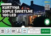 Oświetlenie świąteczne - Multimix.pl Kurtyna Sople LED 4,25 m 100 LED zewnętrzne oświetlenie możliwość łączenia zewnętrzne lampki choinkowe NR 1779 Wielokolorowy OLED-100/G/S/M - miniaturka - grafika 1