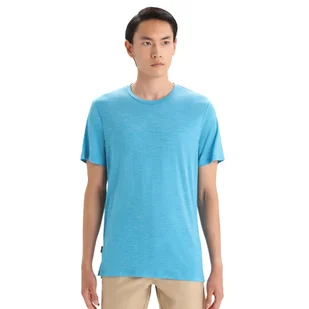 Męska koszulka termoaktywna Icebreaker Sphere II SS Tee geo blue heather - L - Bielizna sportowa męska - miniaturka - grafika 1