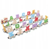 Zabawki interaktywne dla dzieci - Drewniana Magnetyczna Kolejka Lokomotywa Pociąg Litery Alfabet Dla Dzieci - miniaturka - grafika 1