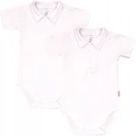 Body dla niemowląt - Body KR KOŁNIERZYK Polo 2PAK Biały r 86 KLEKLE - miniaturka - grafika 1
