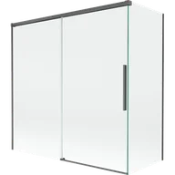 Parawany nawannowe - Mexen Rox parawan nawannowy 2-skrzydłowy rozsuwany 160 + 70 x 150 cm, transparent, gun gray szczotkowany - 8C9-160-070-66-00 - miniaturka - grafika 1