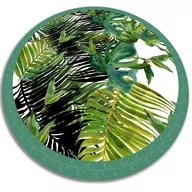 Dywany - Modny winylowy dywan okrągły egzotyczne liście fi120 cm - miniaturka - grafika 1