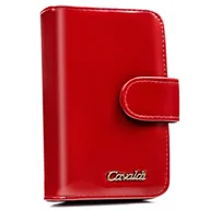 Portfele - Duży portfel damski na karty i dokumenty portmonetka na suwak Cavaldi, czerwony - miniaturka - grafika 1