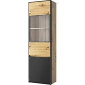 Witryny - Witryna 1D1W Bosco Mebel Bos Dąb Artisan, Czarny - miniaturka - grafika 1