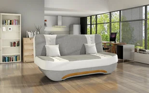 nabbi Sofa rozkładana ze schowkiem Ella II - jasnoszary/biały - Sofy i kanapy - miniaturka - grafika 1