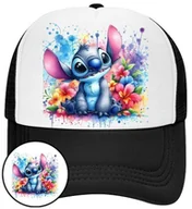 Czapki i chusty sportowe męskie - Czapka z Daszkiem Lilo i Stich Czarna z Nadrukiem Na Lato Siatka Bejsbolówka - miniaturka - grafika 1