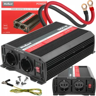 Przetwornica Samochodowa 2 Gniazdka 24V 230V 2000W - Przetwornice samochodowe - miniaturka - grafika 1