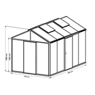 Szklarnie ogrodowe - GFP szklarnia Diamas 23 Light 235x385 cm - grube panele poliwęglanowe ok. 12 mm - kolor: aluminium naturalne - miniaturka - grafika 1